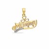 Thumbnail Image 0 of Cursive "Mommy" with Cut-Out Hearts Two-Tone Necklace Charm in 10K Gold