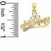 Thumbnail Image 1 of Cursive "Mommy" with Cut-Out Hearts Two-Tone Necklace Charm in 10K Gold