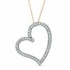 Thumbnail Image 0 of 1/5 CT. T.W. Diamond Abstract Heart Pendant in 10K Gold - 17"