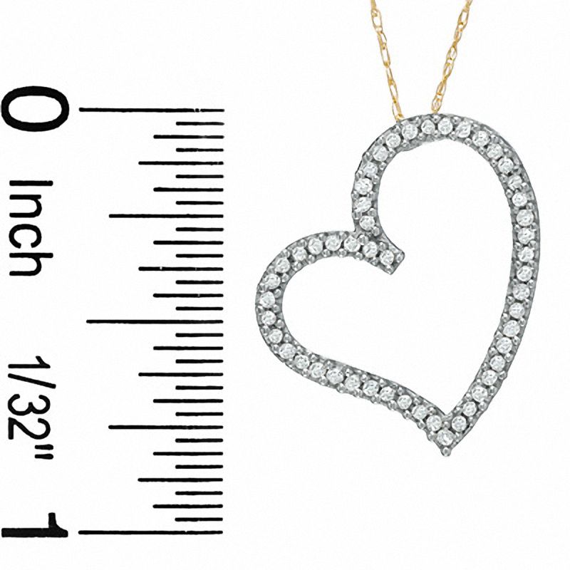 1/5 CT. T.W. Diamond Abstract Heart Pendant in 10K Gold - 17"