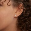 Thumbnail Image 2 of 4mm Heart-Shaped Simulated Opal Stud Earrings in 10K White Gold with CZ