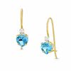 Thumbnail Image 0 of 5mm Blue Topaz Drop Earrings in 10K Gold with CZ
