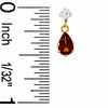 Thumbnail Image 1 of Pear-Shaped Garnet Drop Earrings in 10K Gold with CZ