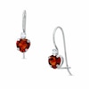 Thumbnail Image 0 of 5mm Heart-Shaped Garnet Drop Earrings in 10K White Gold with CZ