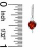 Thumbnail Image 1 of 5mm Heart-Shaped Garnet Drop Earrings in 10K White Gold with CZ