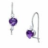 Thumbnail Image 0 of 5mm Heart-Shaped Amethyst Drop Earrings in 10K White Gold with CZ