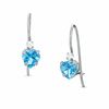 Thumbnail Image 0 of 5mm Heart Blue Topaz Drop Earrings in 10K White Gold with CZ