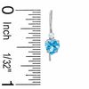 Thumbnail Image 1 of 5mm Heart Blue Topaz Drop Earrings in 10K White Gold with CZ