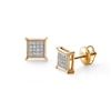 Thumbnail Image 0 of 1/10 CT. T.W. Diamond Micro Square Earrings in 10K Gold