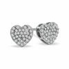 Thumbnail Image 0 of 1/5 CT. T.W. Diamond Heart Composite Earrings in 10K White Gold