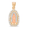 Thumbnail Image 0 of Cubic Zirconia Our Lady of Guadalupe Charm in 10K Solid Tri-Tone Gold
