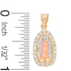 Thumbnail Image 1 of Cubic Zirconia Our Lady of Guadalupe Charm in 10K Solid Tri-Tone Gold