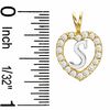 Thumbnail Image 1 of Cubic Zirconia Heart Initial "S" Charm in 10K Two-Tone Gold