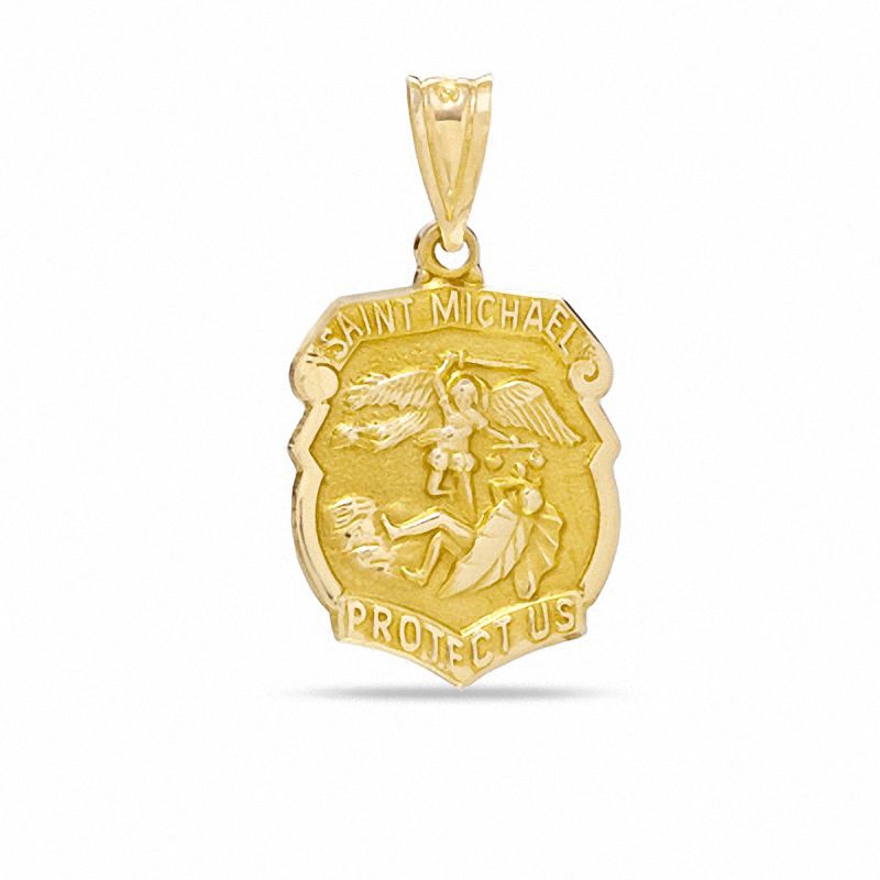 St. Michael Badge Charm in 14K Gold