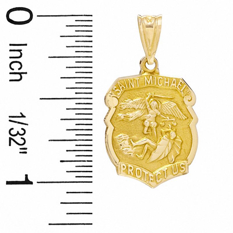 St. Michael Badge Charm in 14K Gold