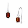 Thumbnail Image 0 of Octagonal Garnet and Cubic Zirconia Drop Earrings in 10K White Gold