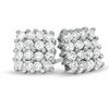 Thumbnail Image 0 of Composite Square Cubic Zirconia Stud Earrings in Sterling Silver