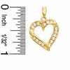 Thumbnail Image 1 of Cubic Zirconia Fancy Open Heart Charm in 10K Solid Gold