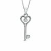 Thumbnail Image 0 of Cubic Zirconia Heart Key Pendant in Sterling Silver