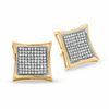 Thumbnail Image 0 of 1/2 CT. T.W. Diamond Curved Square Earrings in 10K Gold