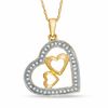 Thumbnail Image 0 of 1/10 CT. T.W. Diamond Heart Pendant in 10K Gold - 16"