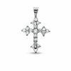 Thumbnail Image 0 of Small Fancy Cubic Zirconia Cross Charm in 14K White Gold