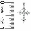 Thumbnail Image 1 of Small Fancy Cubic Zirconia Cross Charm in 14K White Gold