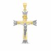 Thumbnail Image 0 of Crucifix with Leaf Tips Charm in 10K Solid Two-Tone Gold