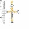 Thumbnail Image 1 of Crucifix with Leaf Tips Charm in 10K Solid Two-Tone Gold