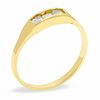 Thumbnail Image 1 of Child's Princess-Cut Cubic Zirconia Three Stone Ring in 10K Gold - Size 4