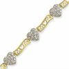 Thumbnail Image 0 of Diamond Accent MOM Heart Bracelet in 18K Gold-Plated Sterling Silver - 7.25"