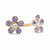 Thumbnail Image 0 of Child's Lavender Crystal Flower Stud Earrings in 10K Gold