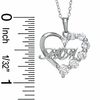 Thumbnail Image 1 of Cubic Zirconia MOM Half Heart Pendant in Sterling Silver