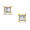 Thumbnail Image 0 of 1/10 CT. T.W. Diamond Curve Frame Square Earrings in 10K Gold