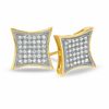 Thumbnail Image 0 of 1/5 CT. T.W. Diamond Curved Square Earrings in 10K Gold - XL Post