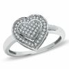 Thumbnail Image 0 of 1/7 CT. T.W. Diamond Double Heart Ring in 10K White Gold - Size 7