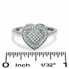 Thumbnail Image 2 of 1/7 CT. T.W. Diamond Double Heart Ring in 10K White Gold - Size 7