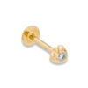Thumbnail Image 0 of 10K Solid Gold CZ Heart-Shaped Stud - 18G 5/16"
