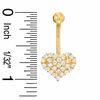 Thumbnail Image 1 of 014 Gauge Cubic Zirconia Puff Heart Belly Button Ring in 10K Gold