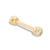 Thumbnail Image 0 of 014 Gauge Barbell with Cubic Zirconia in 10K Gold