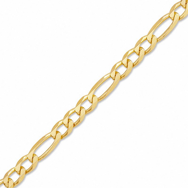 6.2mm Hollow Figaro Chain Necklace in 10K Gold - 26"