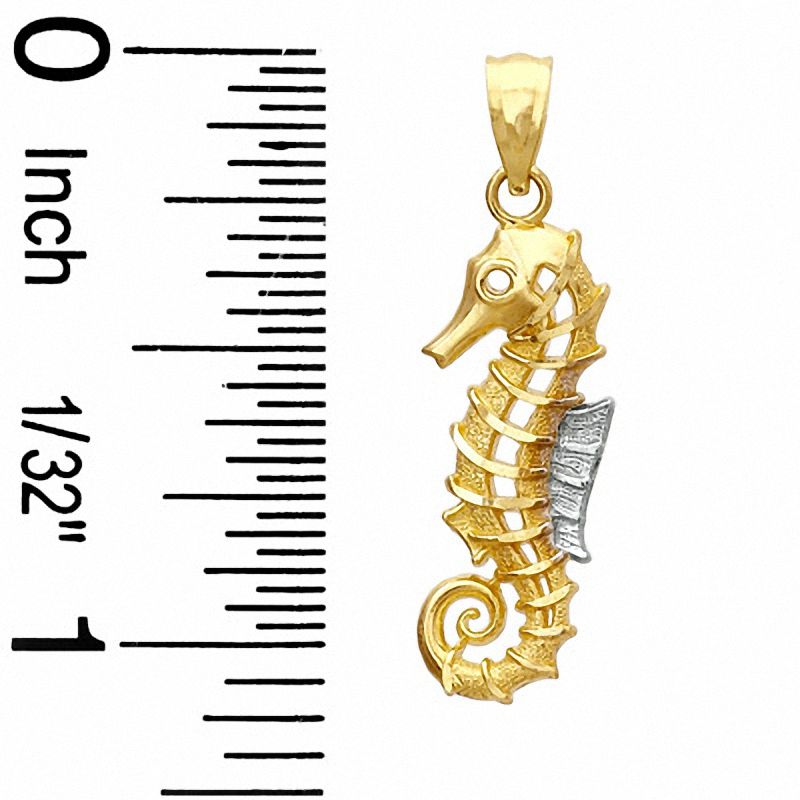 Seahorse Charm in 10K Two-Tone Gold