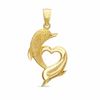 Thumbnail Image 0 of Dolphins Heart Charm in 10K Solid Gold