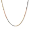 Thumbnail Image 0 of 210 Gauge Rope Chain Necklace in 10K Hollow Tri-Tone Gold - 20"