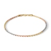 Thumbnail Image 0 of 016 Gauge Rope Chain Bracelet in 10K Hollow Tri-Tone Gold - 7"