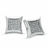 Thumbnail Image 0 of 1/5 CT. T.W. Diamond Curved Square Earrings in 10K White Gold