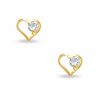 Thumbnail Image 0 of Cubic Zirconia Heart Earrings in 10K Gold