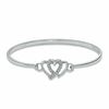 Thumbnail Image 0 of Diamond Accent Triple Heart Bangle in Sterling Silver
