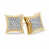 Thumbnail Image 0 of 1/5 CT. T.W. Diamond Curved Square Earrings in 10K Gold