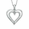 Thumbnail Image 0 of 1/10 CT. T.W. Diamond Double Heart Pendant in 18K Gold-Plated Sterling Silver